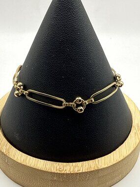Gold Tone Hardwear Style Link Bracelet Paperclip Shackle Chain Y2K Aesthetic